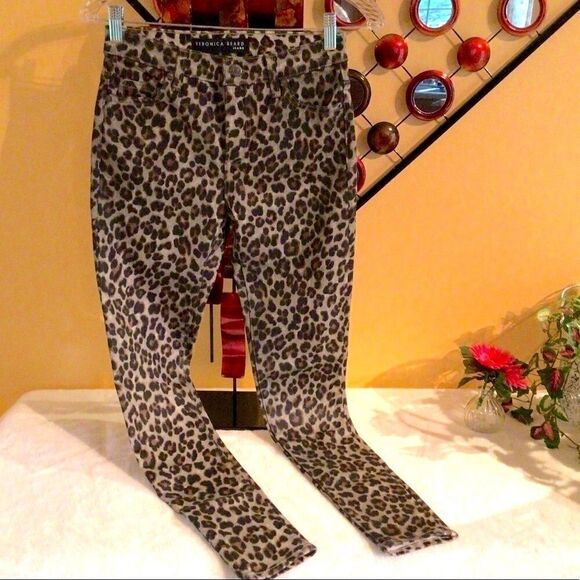 VERONICA BEARD BROOKE MID-RISE LEOPARD PRINT SKINNY JEANS SZ 0 NWT - Picture 12 of 16